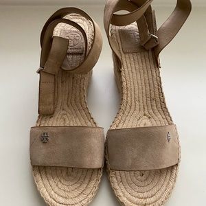 Tory Burch Bima wedge suede espadrilles size 10